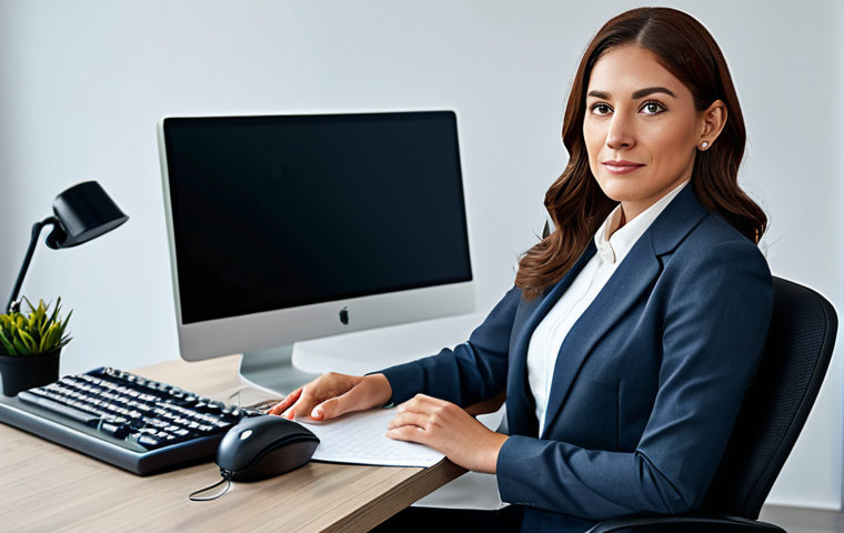 **
"A professional businesswoman in a modest business suit, sitting at a desk in a modern office, fully clothed, appropriate attire, safe for work, perfect anatomy, natural proportions, professional photography, high quality, family-friendly"
**